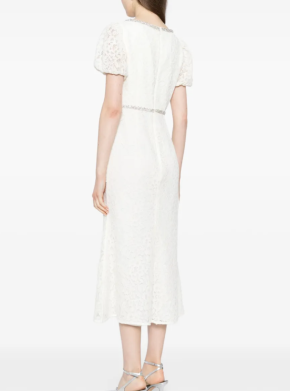 Self Portrait  Diamanté Trim Lace Midi Dress 4