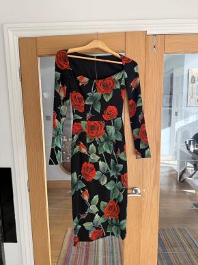 Dolce & Gabbana Rose Print Bodycon Dress 2