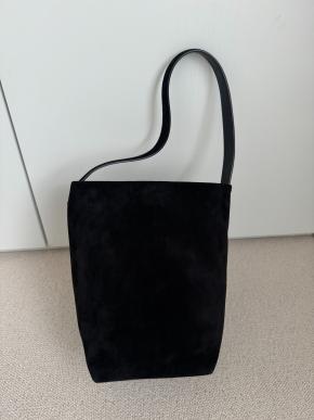 The Row Black Suede Medium N/S Park Tote 3