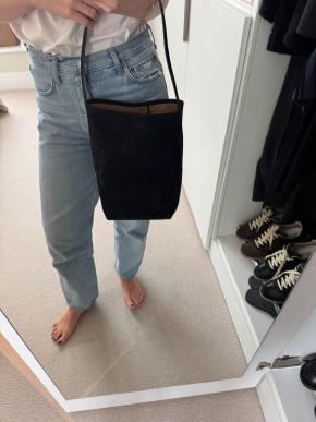 The Row Black Suede Medium N/S Park Tote 8