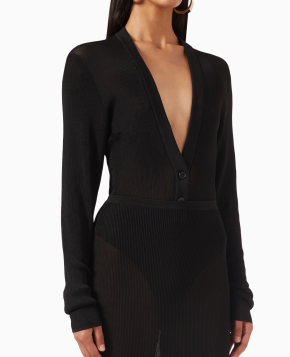 Nensi Dojaka Semi-Sheer Ribbed Bodysuit 6