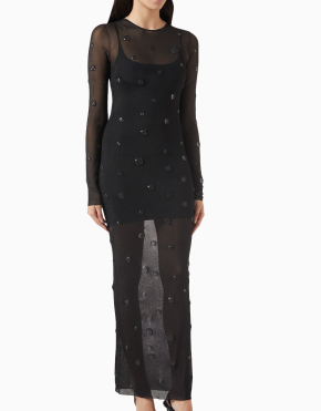 Alexander Wang Engineered Trapped Gem Dress in Sheer-Jersey 3