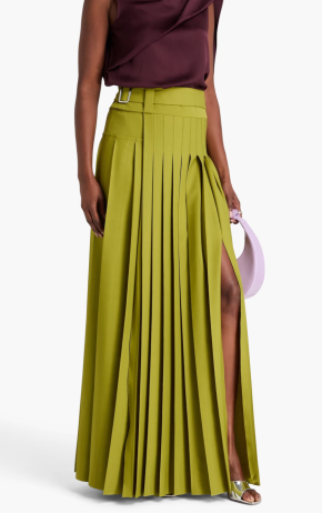 Erdem Pleated Crepe Maxi Skirt 4