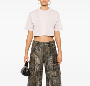 Off-White Rubberised-Logo Cropped T-shirt 5