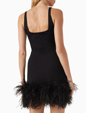 16Arlington  Marabou Feather-Trim Mini Dress 5