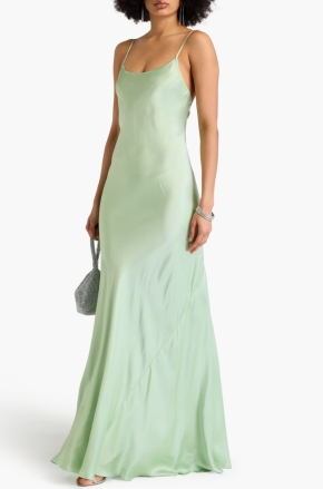 Victoria Beckham Satin Maxi Slip Dress 2