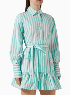Patou Ruffled Mini Shirt Dress in Cotton-poplin 5