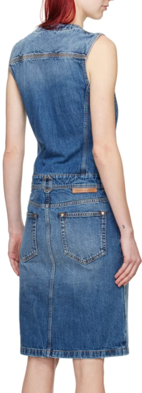 Stella McCartney Blue Paneled Denim Midi Dress 3