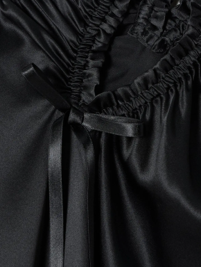 Simone Rocha Tie-Detailed Ruched Silk-Satin Midi Dress 3