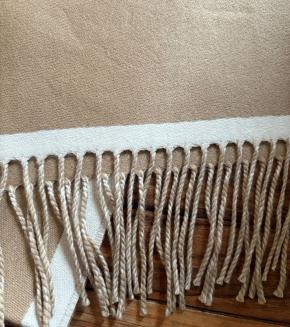 Chanel Camel Wool Fringed Scarf 9