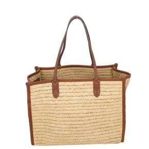 Anya Hindmarch Pocket Leather-Trimmed Raffia Tote 9