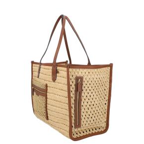 Anya Hindmarch Pocket Leather-Trimmed Raffia Tote 2