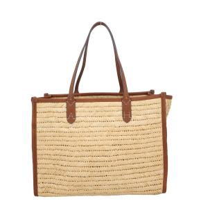 Anya Hindmarch Pocket Leather-Trimmed Raffia Tote 8