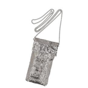 Jimmy Choo Metallic-Effect Mesh Soft Phone Holder 10x17 cms 2