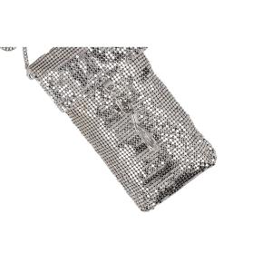 Jimmy Choo Metallic-Effect Mesh Soft Phone Holder 10x17 cms 6