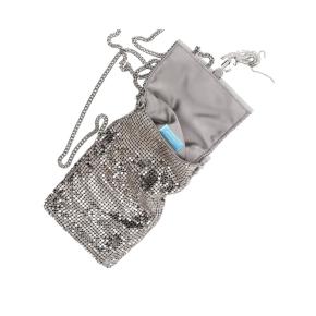 Jimmy Choo Metallic-Effect Mesh Soft Phone Holder 10x17 cms 9