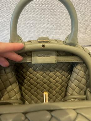 Bottega Veneta Mini Khaki Lambskin Satchel 6