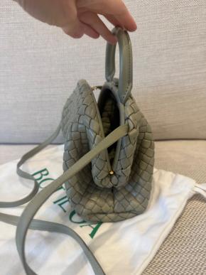 Bottega Veneta Mini Khaki Lambskin Satchel 7