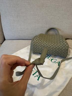 Bottega Veneta Mini Khaki Lambskin Satchel 5