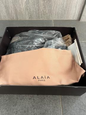 Alaia Black Leather Perspex Heeled Ankle Boots 7