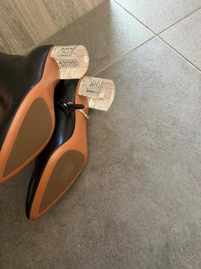 Alaia Black Leather Perspex Heeled Ankle Boots 5