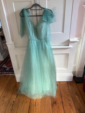 Monique L'Huillier Embellished Green Tulle Dress 3