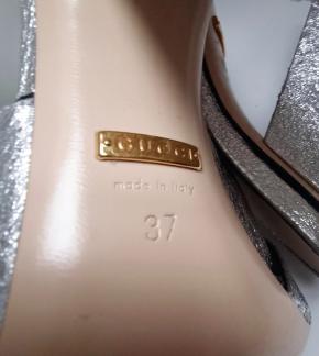 Gucci Silver Heeled Mules 10