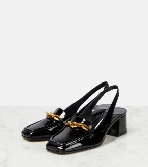Jimmy Choo Black Patent Slingback Sandals 5