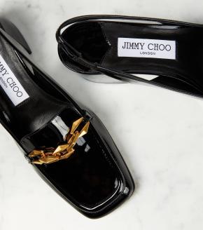 Jimmy Choo Black Patent Slingback Sandals 3