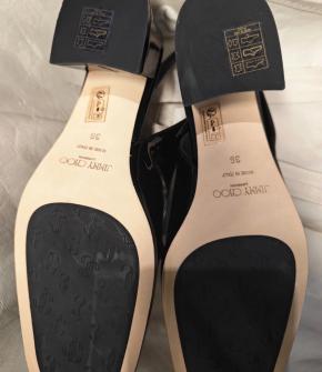 Jimmy Choo Black Patent Slingback Sandals 6