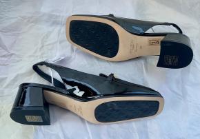 Jimmy Choo Black Patent Slingback Sandals 12