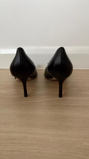 Jimmy Choo Black Leather Kitten Heel Pumps 20
