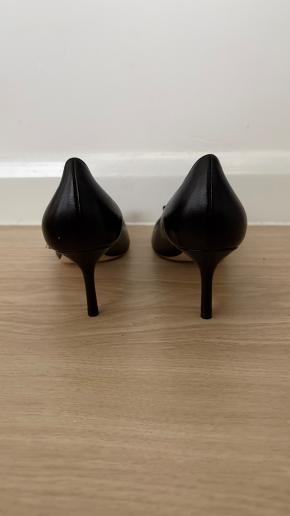 Jimmy Choo Black Leather Kitten Heel Pumps 9