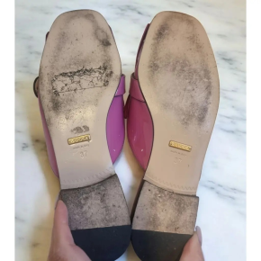 Gucci Pink Patent Marmont Flats 7