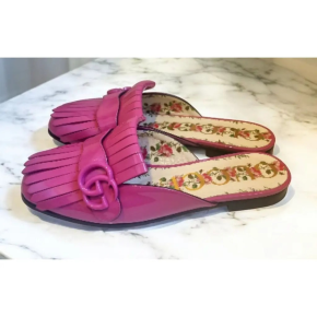 Gucci Pink Patent Marmont Flats 10