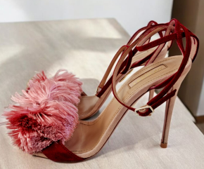 Aquazurra Heeled  Lotus Blossom Sandals 7