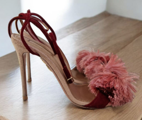 Aquazurra Heeled  Lotus Blossom Sandals 6