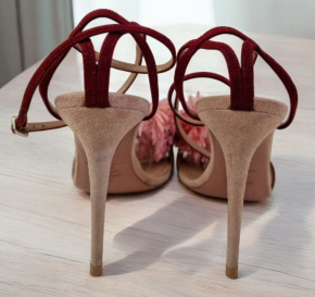 Aquazurra Heeled  Lotus Blossom Sandals 8