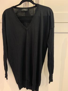 Joseph Semi Sheer Black Wool V Neck Jumper 4