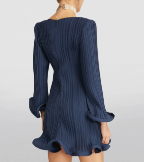 Rowen Rose Georgette Pleated Mini Dress 5