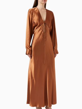 Christopher Esber Triquetra Front-tie Maxi Dress in Silk-satin 4