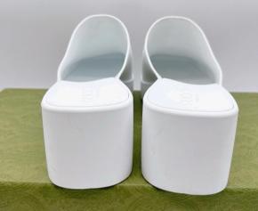 Gucci White Rubber Mules 5