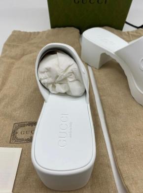 Gucci White Rubber Mules 10