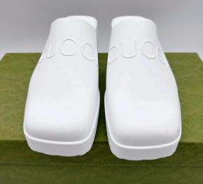 Gucci White Rubber Mules 9
