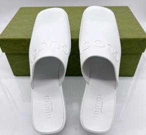 Gucci White Rubber Mules 6