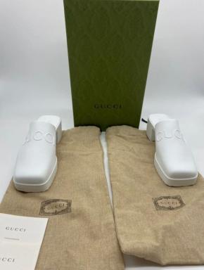 Gucci White Rubber Mules 7