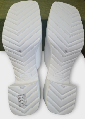 Gucci White Rubber Mules 11