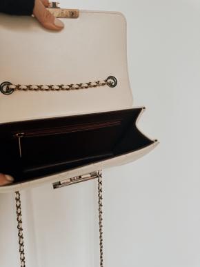 Chanel Cream Quilted Leather Shoulder Bag 6