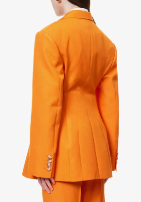 Stella McCartney Peak-Lapel Padded-Shoulder Woven Blazer 4