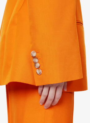 Stella McCartney Peak-Lapel Padded-Shoulder Woven Blazer 6